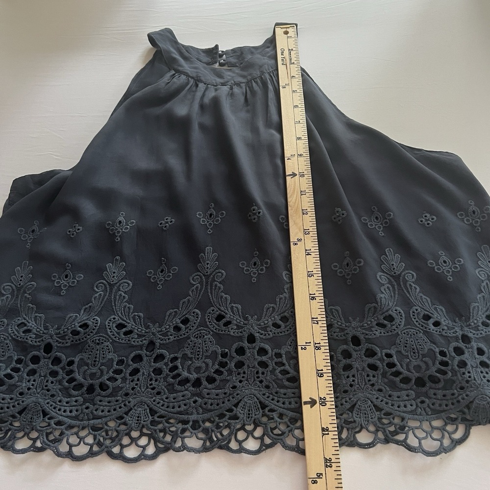YOUNG FABULOUS & BROKE Navy Flowy‎ Boho Beachy Coastal Eyelet Halter Top MEDIUM - Picture 7 of 9